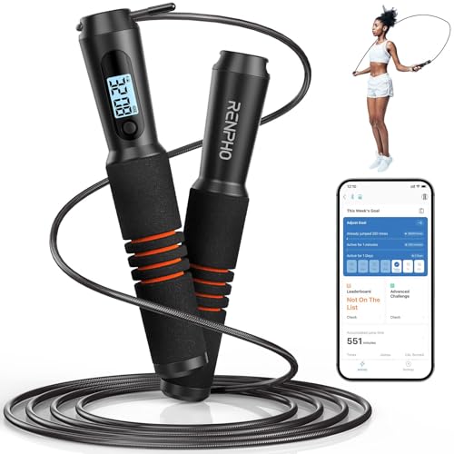 Corda per Saltare, Corda per saltare fitness con analisi dei dati APP,Corde per saltare da allenamento per palestra domestica, Contatore di corde per esercizi per uomini, donne,bambini,ragazze