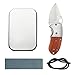 woobud Pocket Folding Survival Mini Camping Envelope Knife Package Opener with Grindstone and Rope (TD)