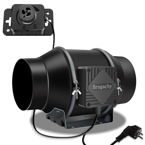 Brogachy 150 mm Adjustable Extraction Fan 689m³/h, 3000 RPM Air Extractor Fan with Three Phase EC Motor, for Bathroom, Booster, Grow Tent, Garage, Cucina.