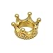 NBEADS 10 Pcs Cubic Zirconia Crown Beads, 24K Gold Plated Brass Micro Pave King Crown Spacer Beads Bracelet Connector Charm Beads for DIY Jewelry Making Crafts Design