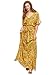 Milumia Women's Boho Vintage Print Split Tie Waist Maxi Dress Yellow Large