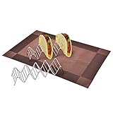 Taco stand, Newroad Stainless Steel Taco holders, 5 Taco Rack Tray with NON-SLIP MAT - 2 pack