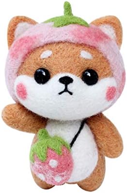 Artibetter 羊毛フェルト 羊毛キット 柴犬 新色追加して再販 初心者 アクレーヌでつくる カットフェルトキット 手作り かわいい プレゼント Diy いちご柴犬 装飾