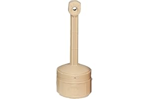 Justrite, Personal Smoker’s Cease-Fire Outdoor Ashtray, Polyethylene Standing Ashtray with Steel Bucket, 1 Gallon, Adobe Beige, 26806B