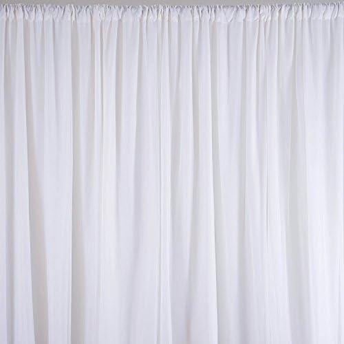 Doolova 20x10 ft Fabric Backdrop Curtain Background For Pipe and Drape Dispalys Polyester Dual Layers White