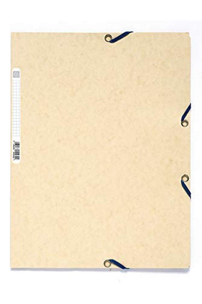 Exacompta - Ref 55532E - Europa Elasticated 3 Flap Folders (Pack of 25) - 24 x 32cm, Suitable for A4 Documents, 400gsm Genuine Premium Pressboard - Ivory