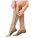 2 Pairs Open Toe Knee Length Copper Infused Zipper Compression Socks By Gofriendly 15-20 mmHg Support 3 Size (L/XL, 1 Black 1 Nude)