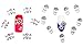 Unique Nail Art Set of 20pcs High Quality Metal 3D Decorations Including Silver Skulls And Skulls Studded With Rhinestones / Gems / Crystals / Jewels By VAGA