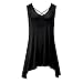 Solatin Women's Cross Front V Neck Tank Tops Summer Sleeveless Tunic Black XL