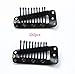 ZZRRYY 100 Pcs Metailic Snap Comb Wig Clips ins for Hair Extensions Hairpieces DIY Iron Snap-Comb Wig Clips with Rubber Large size for man (Black,10-Teeth)thumb 1