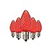 Holiday Lighting Outlet Faceted C7 Christmas Lights | Red LED Light Bulbs Holiday Decoration | Warm Christmas Decor for Indoor & Outdoor Use | 2 SMD LEDs in Each Light Bulb | Set of 25