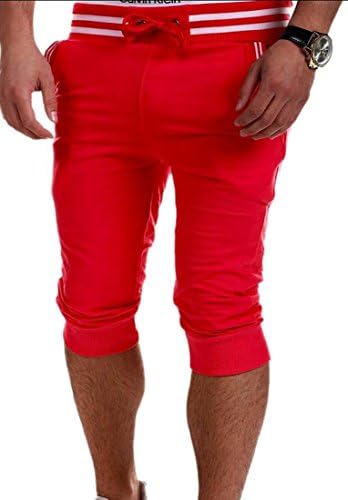 UUYUK Mens Casual Slim Fit Jogger Shorts Sweat Capri Pants