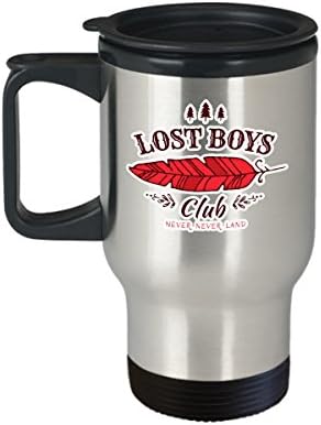 Peter Pan Lost Boys Club Coffee Mug Cup (Travel) 16oz Never Never Land Neverland Peter Pan Gift Merchandise Accessories Shirt Pin Decal Sticker - Gift