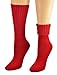 Sierra Socks Women's Solid Color Ribbed Crew Turn cuff Acrylic School Uniform 3 Pair Pack Socks 300616 (Socks Size: 9-11, Shoe Size: 4-10, Green/Blue/Red)