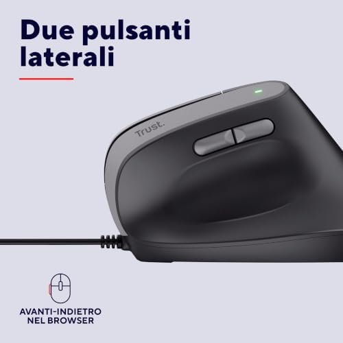 Yuno Mouse Ergonomico Cablato, Mouse Verticale per Destrorsi, Nero