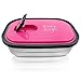 Leak Proof Bento Lunch Box Set – 3 Pack Nesting Stainless Steel Metal Storage Food Containers for Men Women or Kids – BPA Toxin Free for Work or Healthy School Lunches - Durable Sandwich Box (Pink)