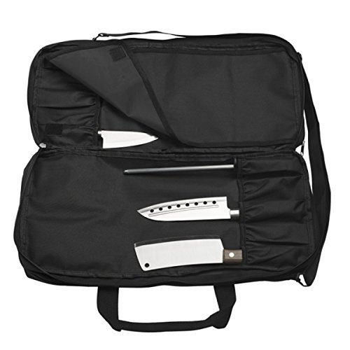 Knife Bag for Chefs w/Shoulder Strap by EVERPRIDE | Premium Culinary Knife Bag | Includes 2 Knife Guards | Durable Kitchen Utensils Holder | Knives Protector w/ 20 Pockets & 3 Zipper Compartments - Thumbnail 3