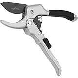 Fisktool 8 inch Professional Hand Ratchet Pruning Shears（FT-01-003）, SK-5 Steel Blade, Sharp Anvil Pruner with Safety Lock, Less effort