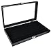 Glass Top Black Jewelry Display Case 72 Slot Ring Tray