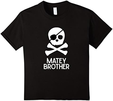 unisex-child Matey Brother Pirate Shirt for Kids Family Pirate Shirts 8 Black