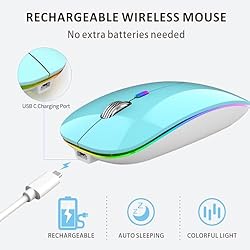 Uiosmuph LED Wireless Silent Mouse, G12 Slim