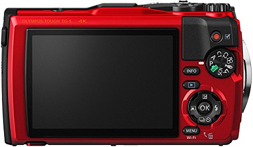 Olympus-Tough-TG-5-Digital-Camera-Red-w-32GB-SD-CARD-2-Spare-Batteries-Charger-Case-TripodMEGA-Bundle