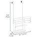 mDesign Metal Bathroom 2 Section Storage Tool Organizer Basket Tray - Hang Over Cabinet Door - Storage for Hair Dryer, Straightener, Curling Iron, Styling Products - Concerto Collection - White