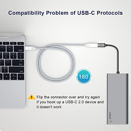 Basesailor USB Type C Extension Cable 3.3FT 2Pack,USBC 3.1 Gen 2 10Gbps