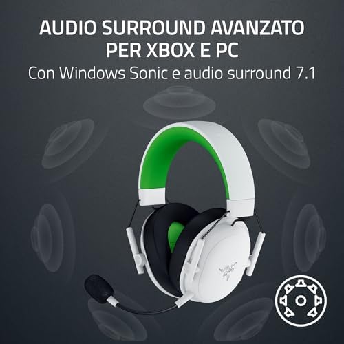 BlackShark V3 X HyperSpeed Xbox - Cuffie wireless per eSport gaming - Ultraleggere 270g - Driver TriForce da 50mm - Microfono rimovibile - HyperSpeed 2,4 GHz e Bluetooth - Xbox/PC | Bianco