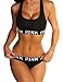 AURNEW Women's Sexy Gathered Shockproof Sports Two-Piece Lingerie Bikinis Sets