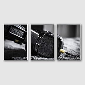 Framed Canvas Wall Art for Living Room, Bedroom Microphone Canvas Prints for Modern Home Decoration Ready to Hang - 16"x24"x3 Panels