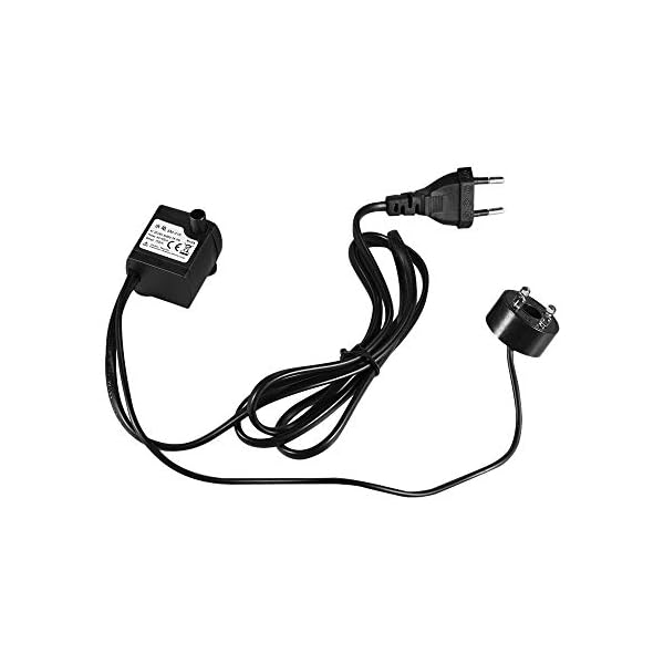 Decdeal Pompa Sommersa dell'Acqua con 4 LED per Acquario Stagno Pesci Vasca da Tavolo Fontana Idroponica 4.9 ft (1.5 m)