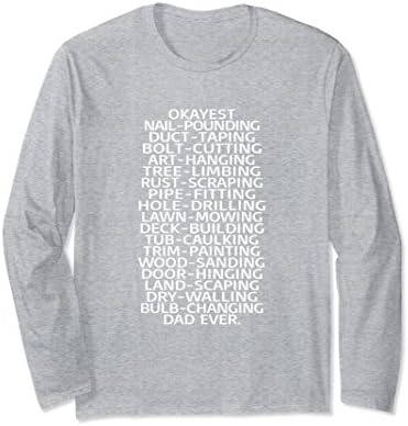Unisex Handyman Dad List Okayest Dad Ever Birthday Father's Day Tee Large Heather Grey