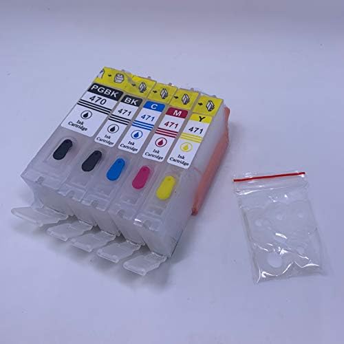 HAMISS 5pcs Refillable ink cartridge PGI-470 CLI-471 PGI-470XL for Canon MG7740 MG6840 MG5740 TS9040 TS8040 TS6040 TS5040