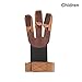 Krayney Adult Youth Archery Leather Gloves Finger Protector Shooting Hunting Arrow Bow Archery Protective Gear Accessories (Brown-Youth Size)