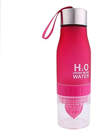 650ml H2O Lemon Fruit Infuser Water Bottles New Version Leak Proof BPA Free Make Your Own Drink by NYGY (Red)