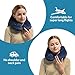 Metene Travel Pillow Soft Velvet Inflatable Neck Support Pillows for Airplanes Washable Cover with Portable Carrying Bag