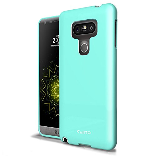LG G5 Case, Cellto Slim TPU [Mint] [0.33 mm] [Precision Fit] Soft Flex [Anti Slip] Silicone Cover for LG G5
