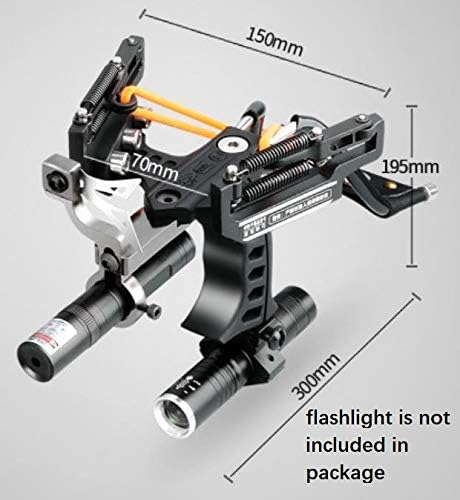 Built in Assistant Powerful Spring Pro Hunting Fish Slingshot Wrist Archery Arrow Hunting Fish Catapult Slingshot Alloy Casting Body with Laser Aim Device Arrow Rest Flashlight holder without Flashlig