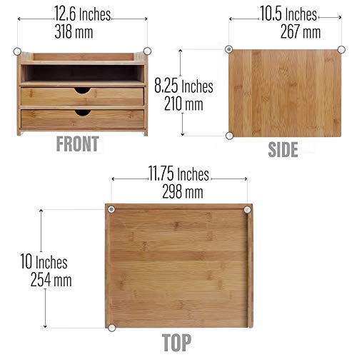 Prosumer's Choice 3-Tier Bamboo Desktop Organizer with 8.5x11 Inch Letter Size Drawers