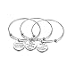 Jvvsci 3PCS Stainless Steel Inspirational Charm Bracelets Jewelry Set Engraved Message Motivational Expendable Bangles for Women Girls