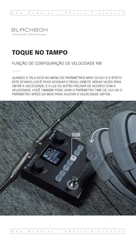 M-VAVE Pedal processador multiefeitos para guitarra, com mais de 80 efeitos embutidos, modelagem de amplificador 44,1 KHz / 24 bits 6 + 1 efeitos simultâneos, bateria recarregável integrada BLACKBOX