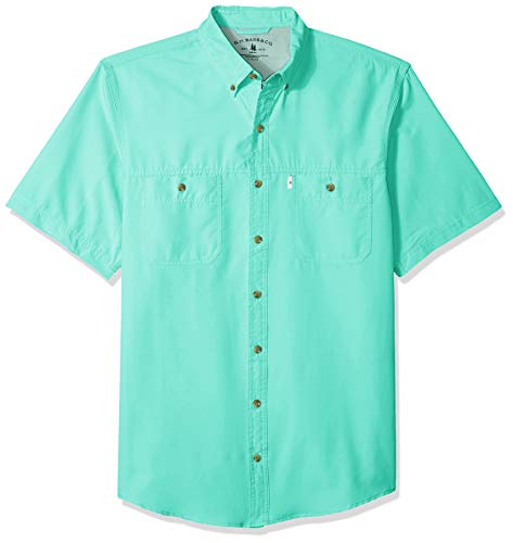 G.H. Bass & Co. Men's Explorer Short Sleeve Button-Down Shirt - Moisture Wicking, UPF 40, Nile Green - View #3