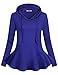 Cestyle Women Long Sleeve Flare Hem Peplum Tops Causal Hooded Pullover