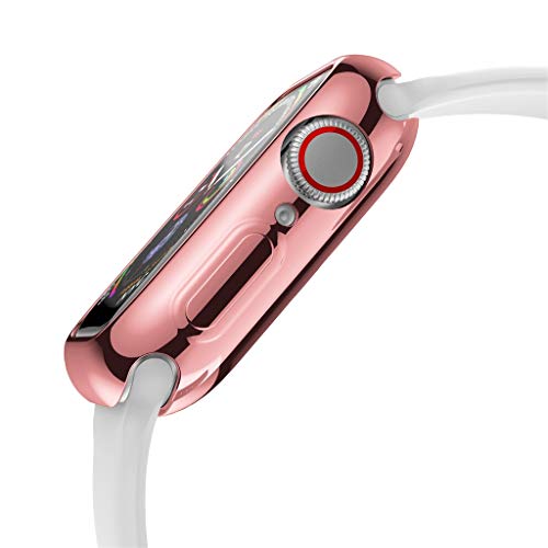 Ultra-Slim Plating TPU Protective Case Cover,Saying Bumper Clear Cover For Apple Watch Series 4 40mm/44mm Replacement Resin Protection Organizer (For Apple Watch Serie 4 40mm, Rose Gold) - Thumbnail 2