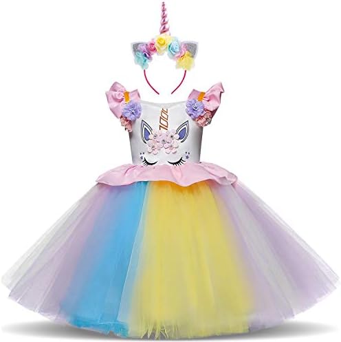 FREEFLY Girl's Unicorn Christmas Party Fancy Dress for Cosplay