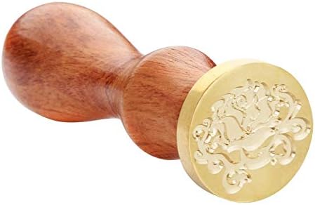 Dreamitpossible Wax Seal Stamp Creative Antique Rose Flower Metal Sealing Wax Stamps Wood Handle Ancient Wedding Invitations Wax Seal Stamp Decor(17)