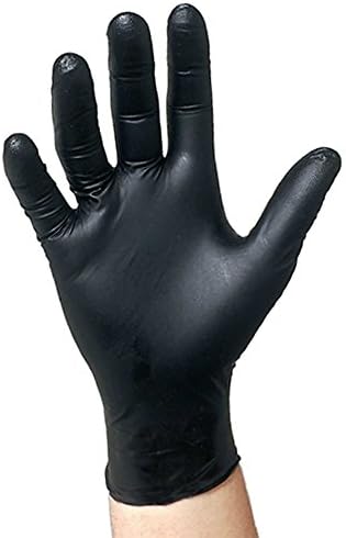 Black Nitrile Disposable Gloves Powder Free Textured Fingertips 4.5 Mil Thickness Latex Free Medical Examination Glove-Size XL (300 Pack)