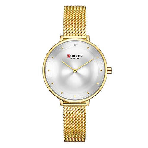 Womens Watches,Goddess's Gift,WoCoo Waterproof Quartz Matte Dial Watch Ultra Thin Stainless Steel Mesh Band Wristwatch（D，Womens Watches for CURREN ） - Thumbnail 5