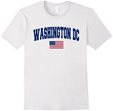 Mens Washington DC City Pride USA Flag T-Shirt Small White